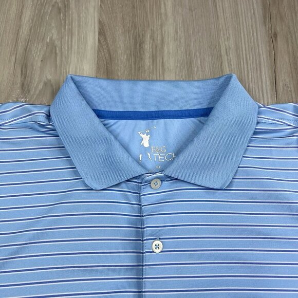 F&G Tech Polo Shirt Striped Lightweight Golf Mens XL Old Memorial Golf Club - Picture 6 of 11